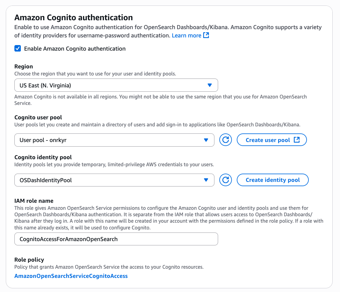 Enabling Cognito Authentication within OpenSearch