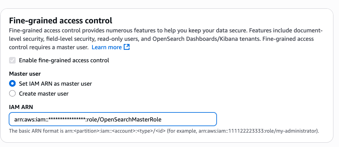 Amazon OpenSearch Domain FGAC