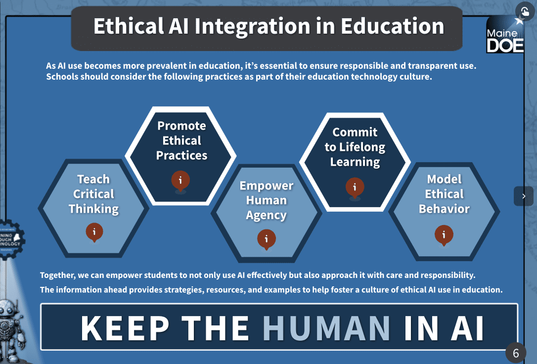 a screenshot from the Department of Education toolkit on AI.